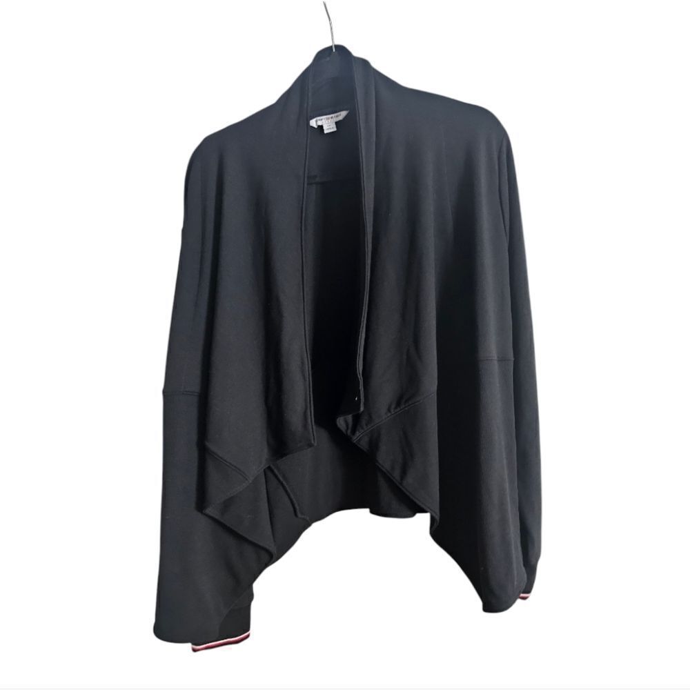 TOMMY HILFIGER Black Drape Front Cardigan Jacket - Size Large